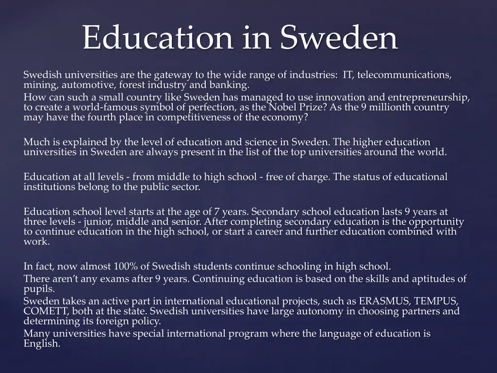 education in sweden