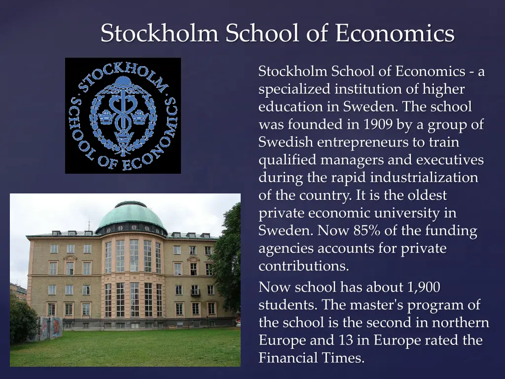 stockholm school of economics