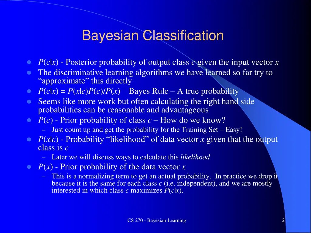 bayesian classification