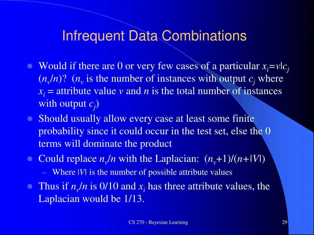 infrequent data combinations