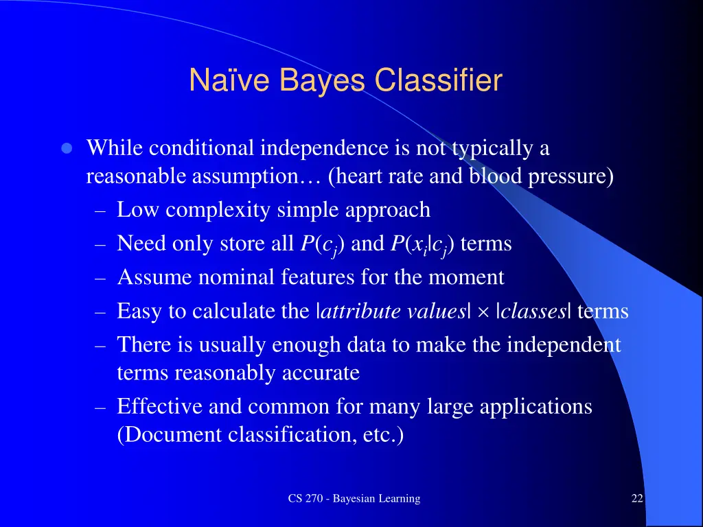 na ve bayes classifier