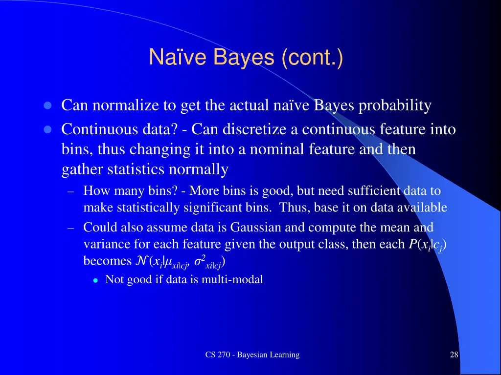 na ve bayes cont