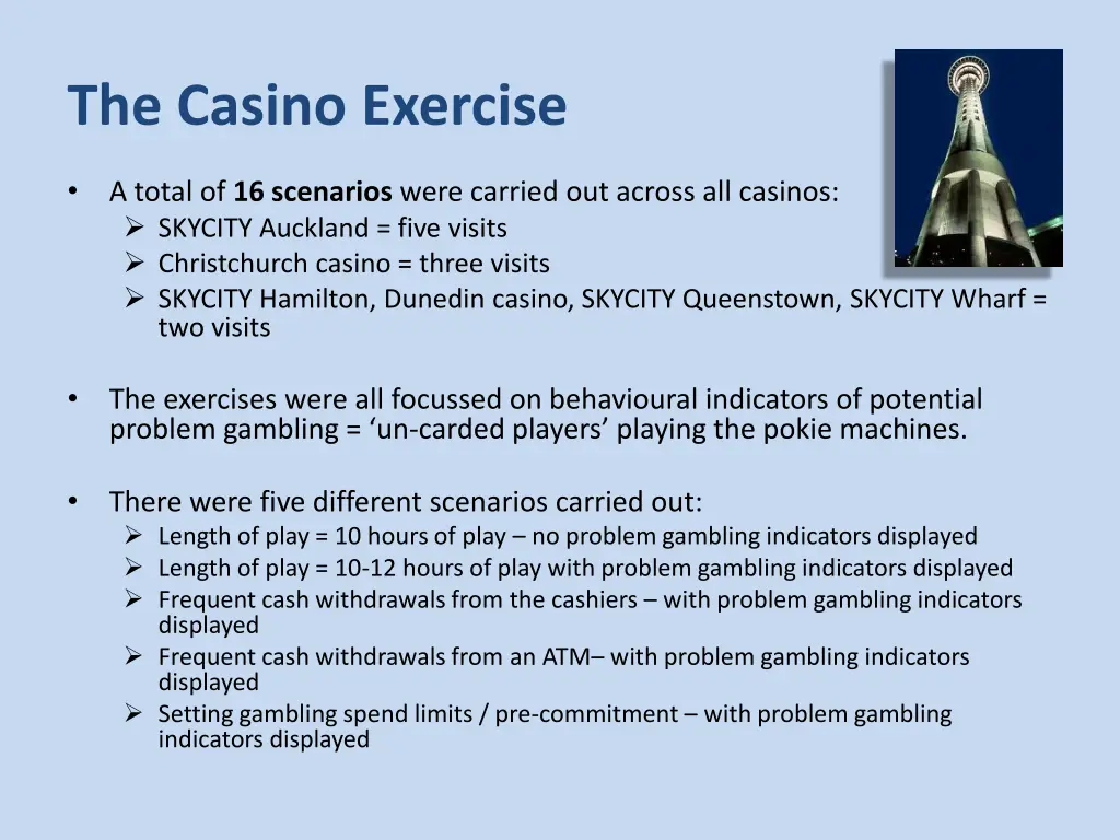 the casino exercise