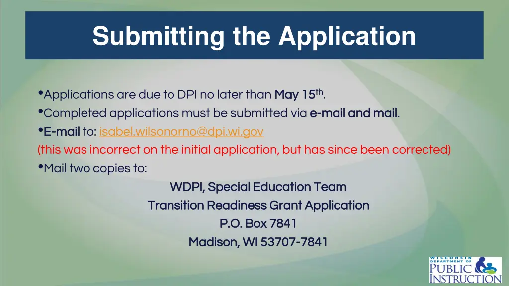 submitting the application