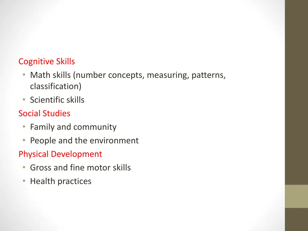 cognitive skills math skills number concepts