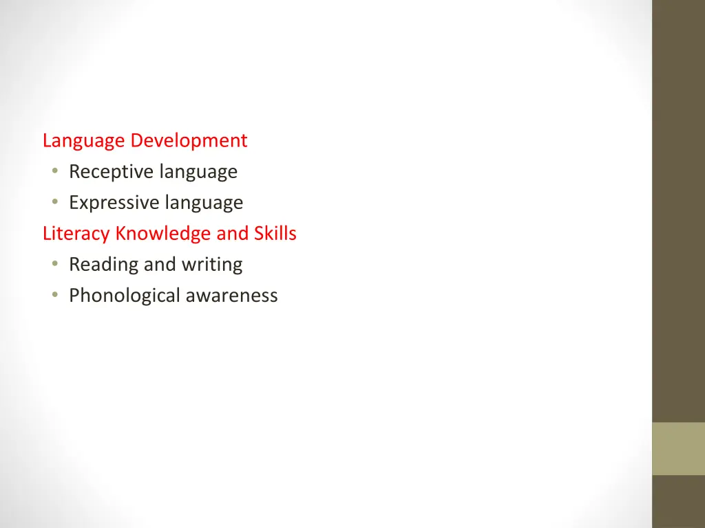 language development receptive language