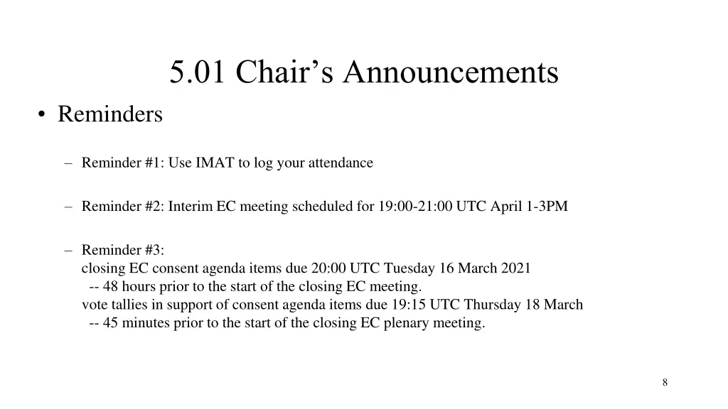 5 01 chair s announcements 2