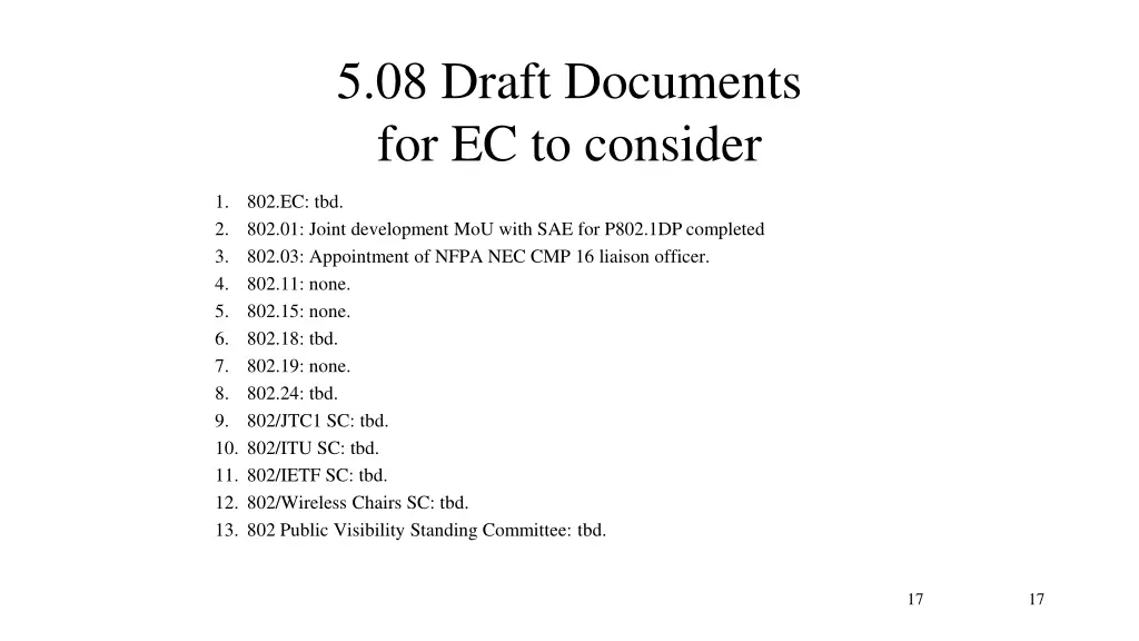5 08 draft documents for ec to consider