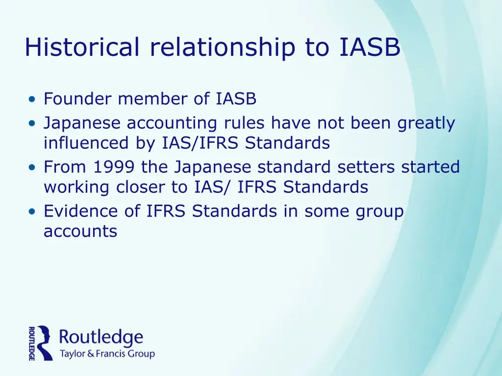 historical relationship to iasb