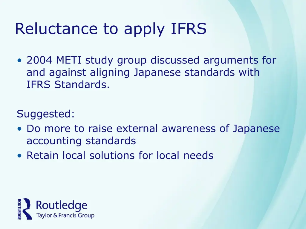 reluctance to apply ifrs