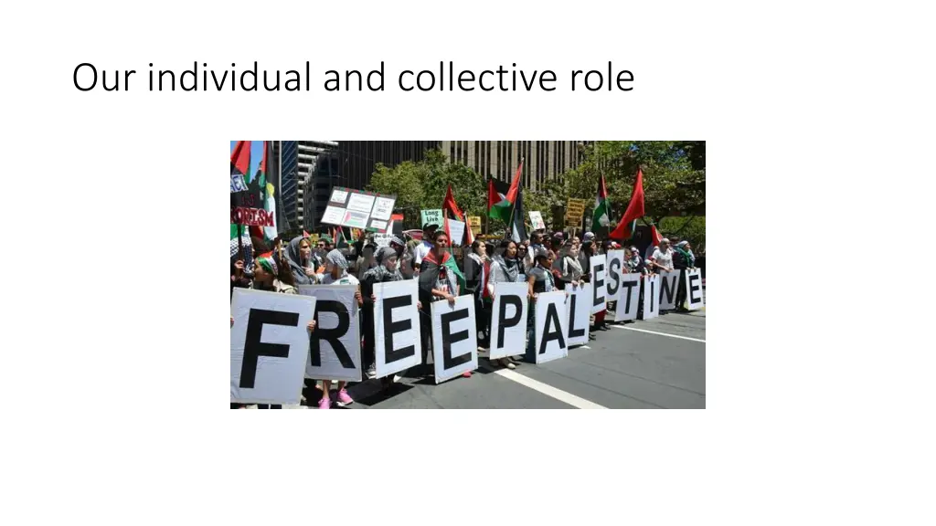 our individual and collective role