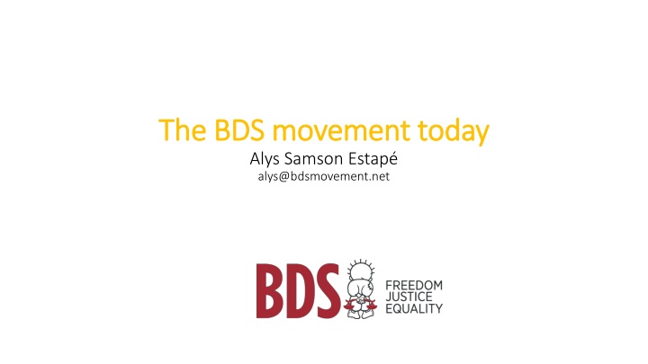 the bds movement today the bds movement today