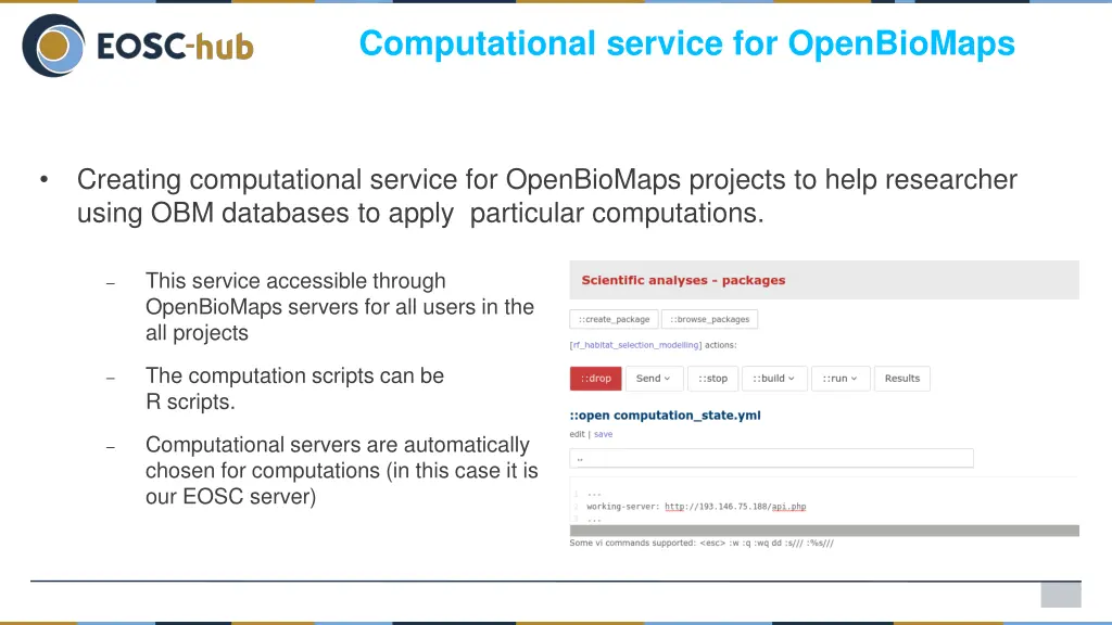computational service for openbiomaps