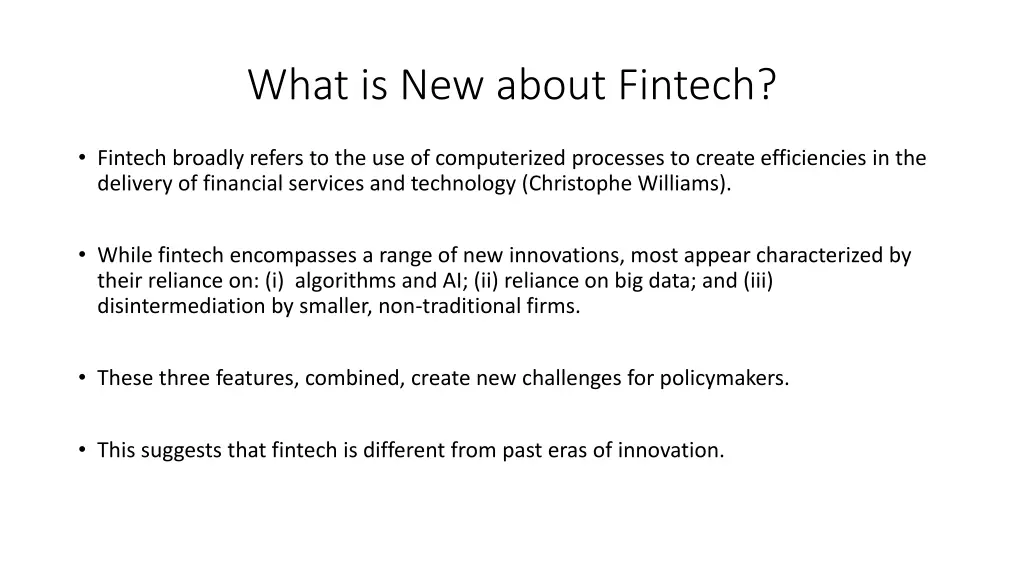 what is new about fintech