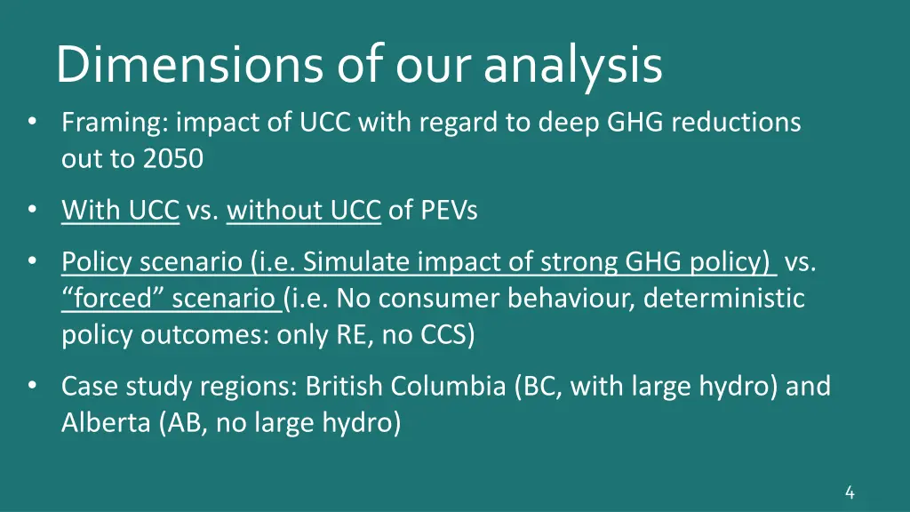 dimensions of our analysis framing impact