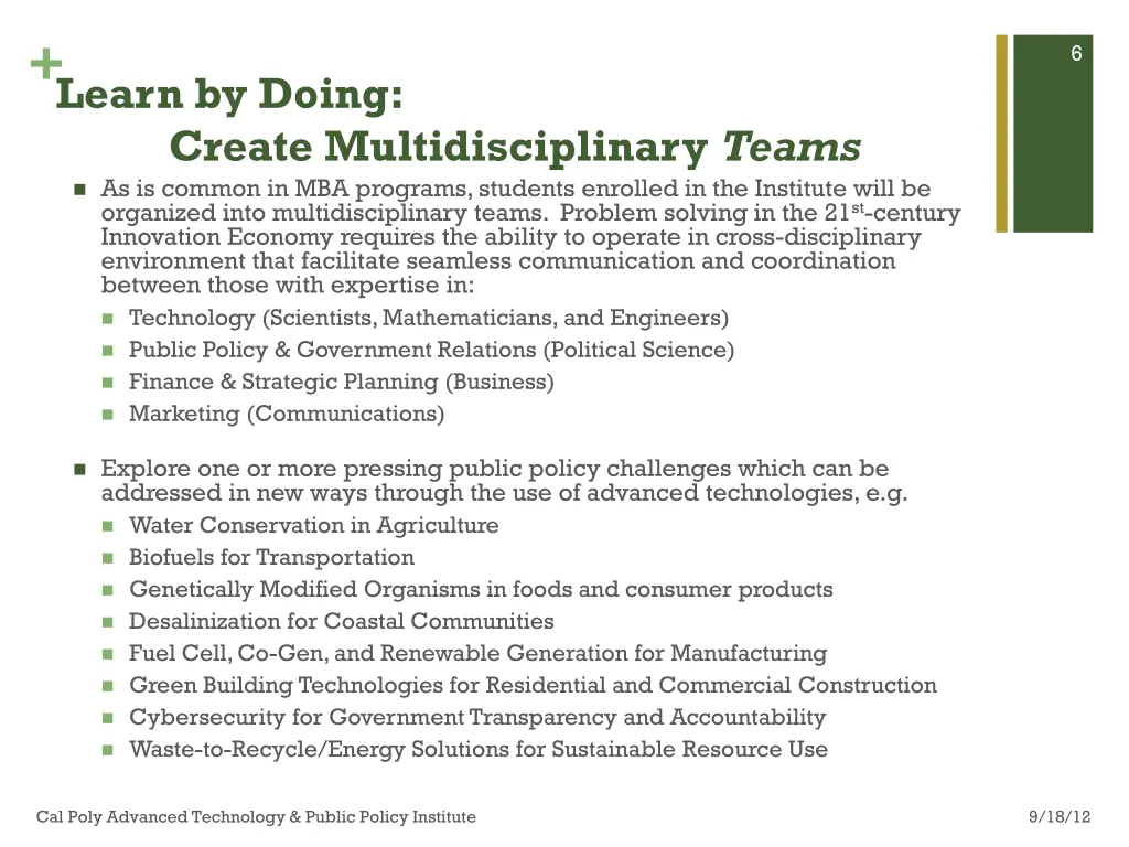 learn by doing create multidisciplinary teams