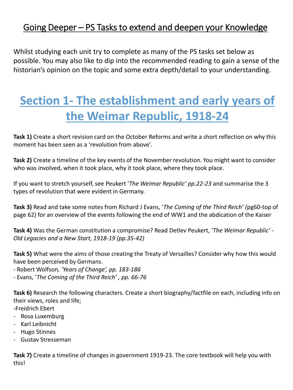 going deeper going deeper ps tasks to extend