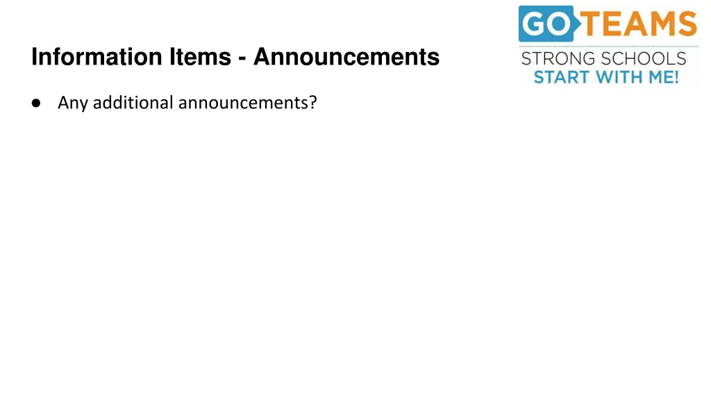 information items announcements