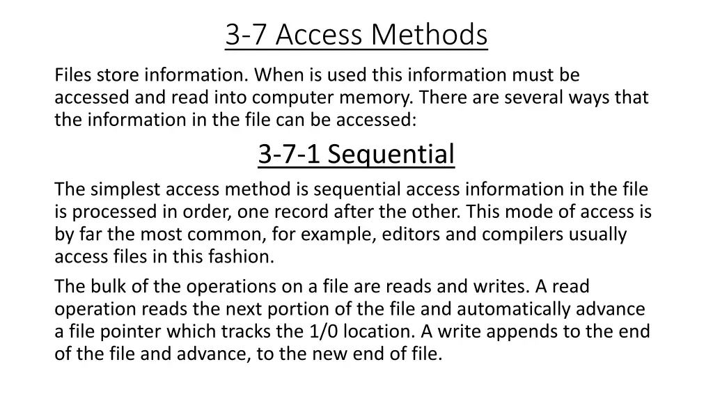 3 7 access methods