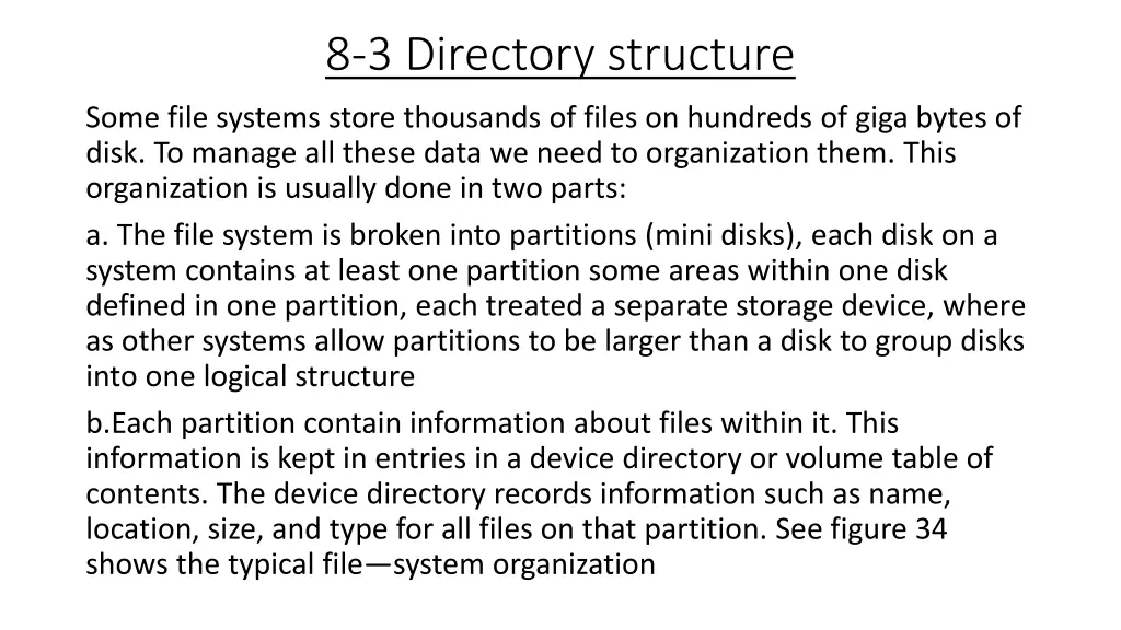 8 3 directory structure