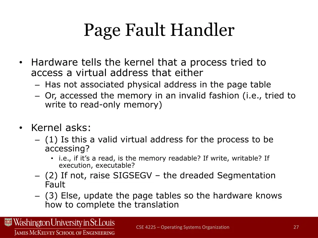 page fault handler