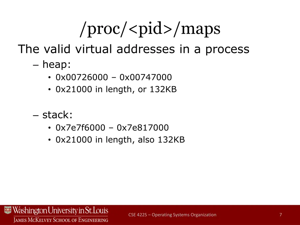 proc pid maps the valid virtual addresses 2