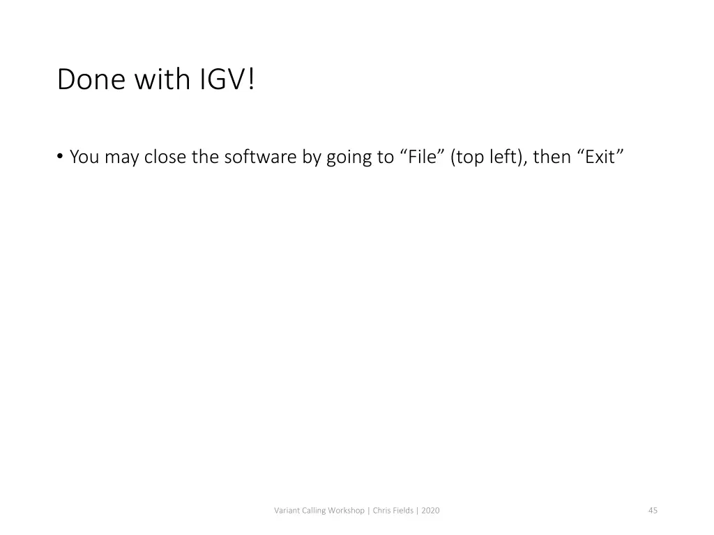 done with igv