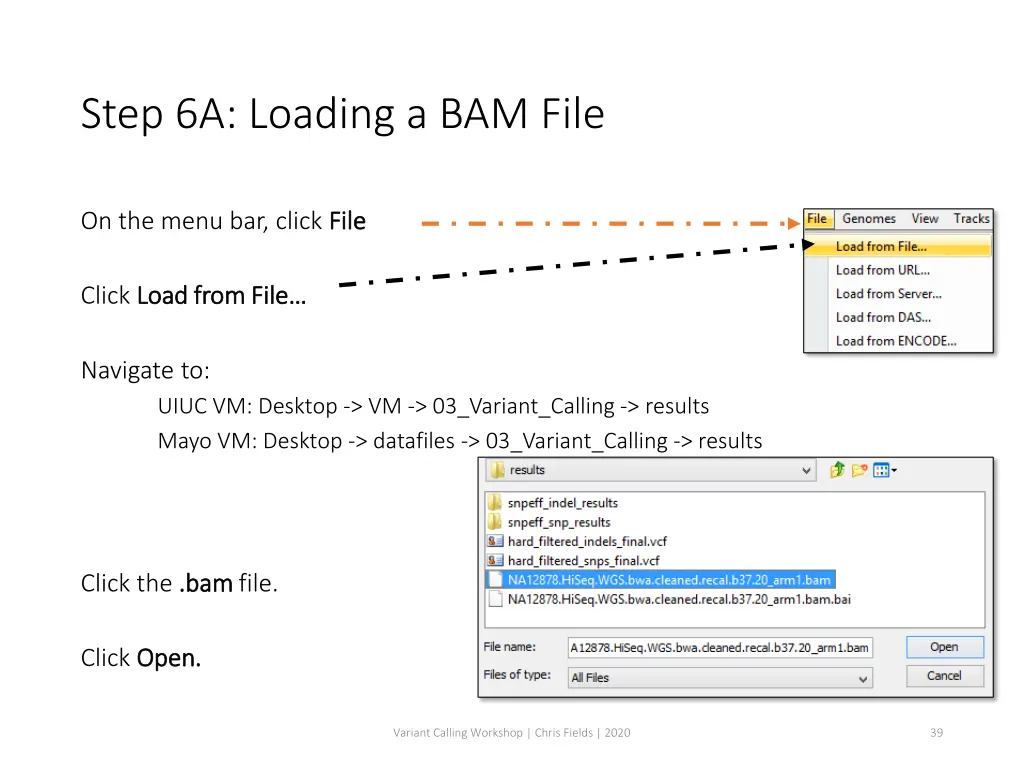 step 6a loading a bam file