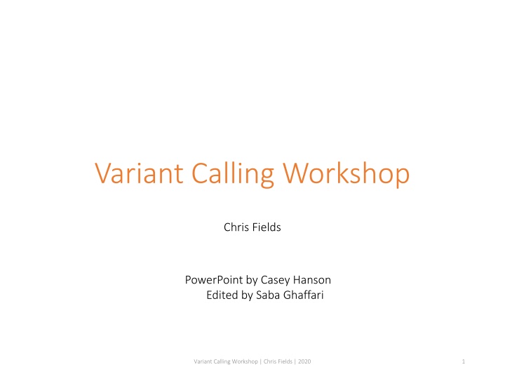 variant calling workshop
