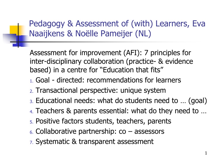 pedagogy assessment of with learners