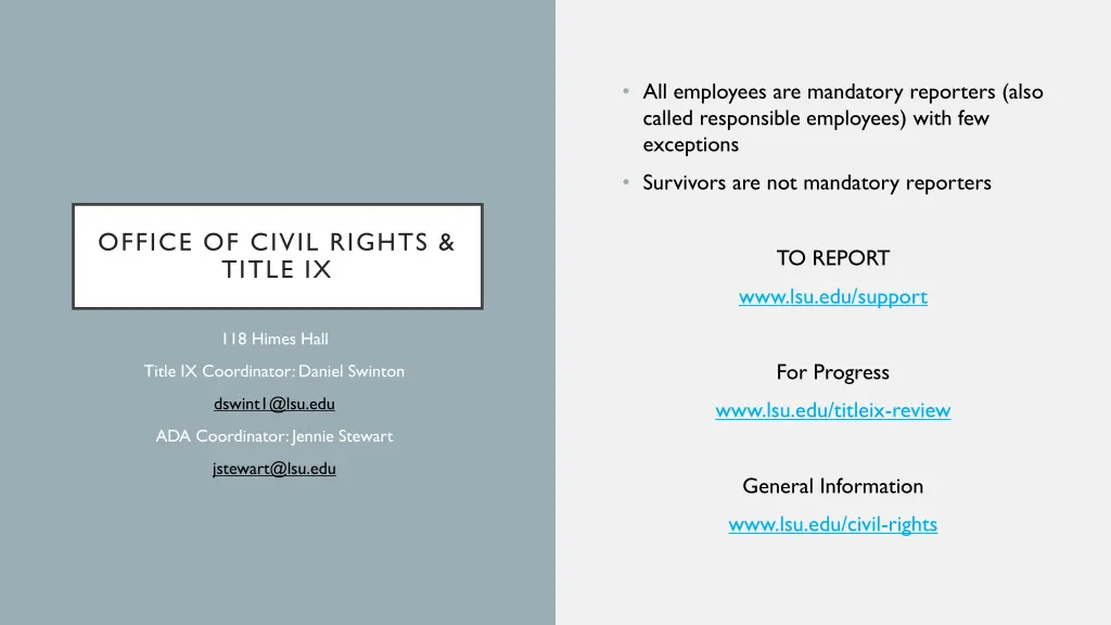 all employees are mandatory reporters also called