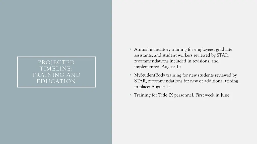annual mandatory training for employees graduate
