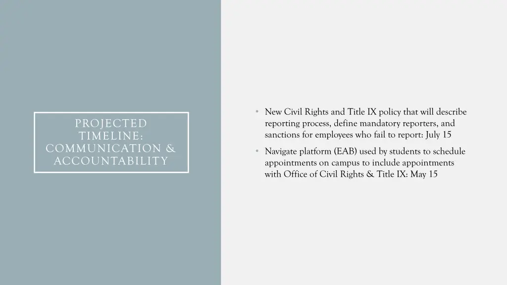 new civil rights and title ix policy that will 1