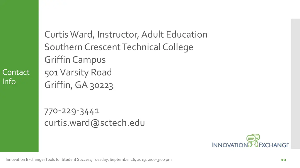 curtis ward instructor adult education southern