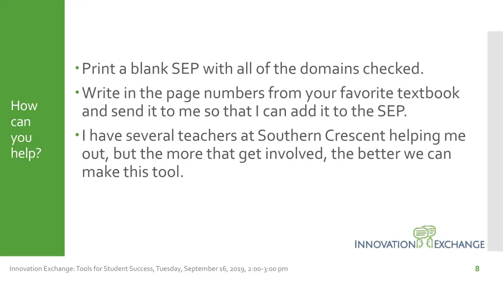 print a blank sep with all of the domains checked
