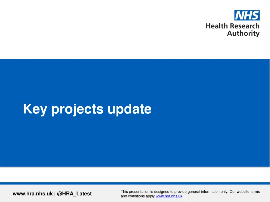 key projects update