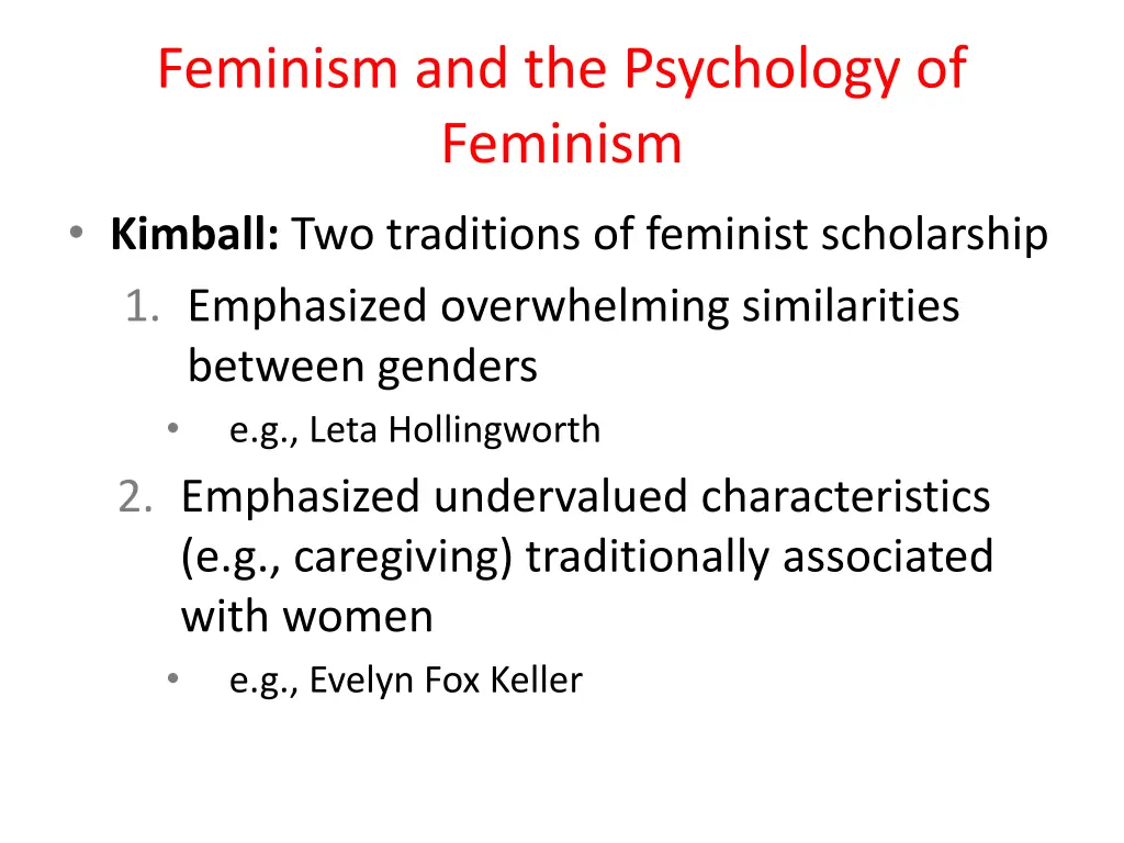 feminism and the psychology of feminism 2