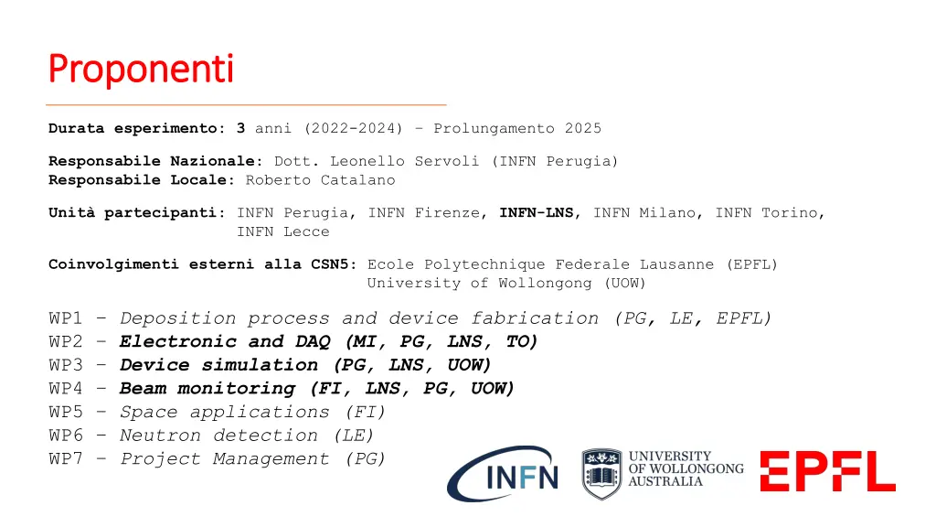 proponenti proponenti