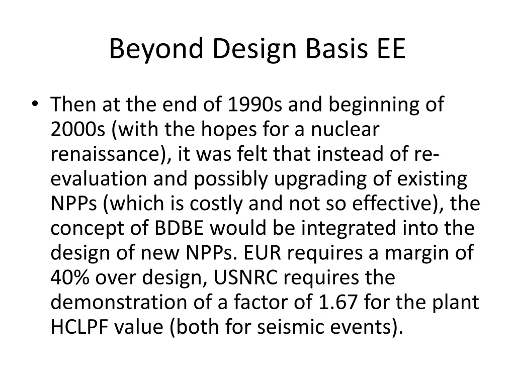 beyond design basis ee 1