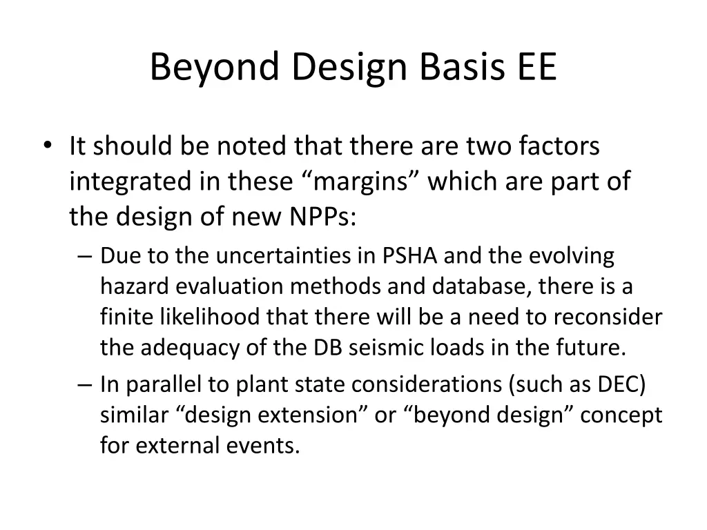 beyond design basis ee 2