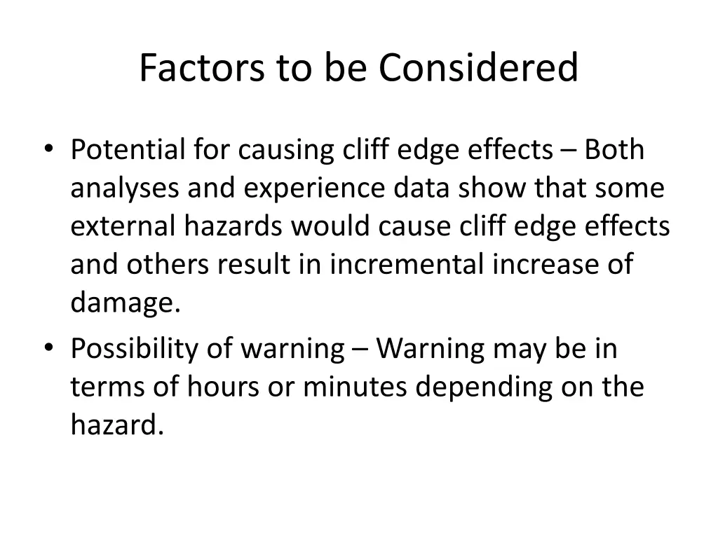 factors to be considered