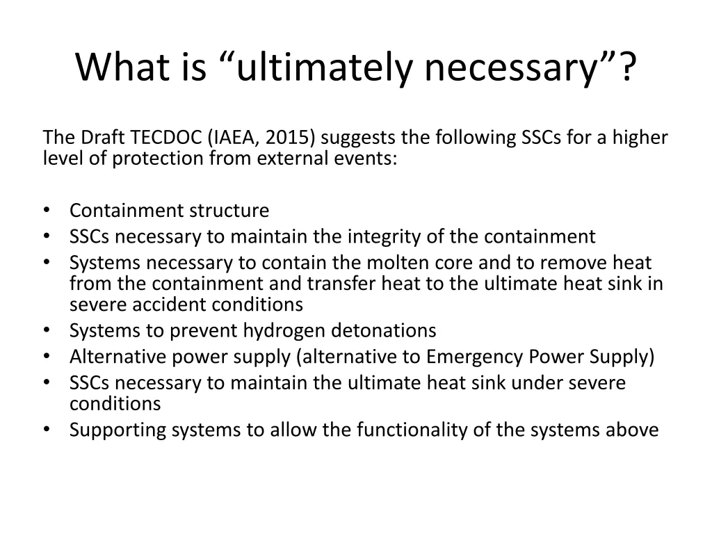 what is ultimately necessary