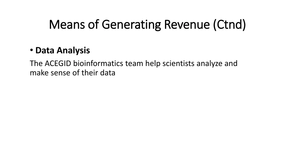 means of means of generating revenue generating