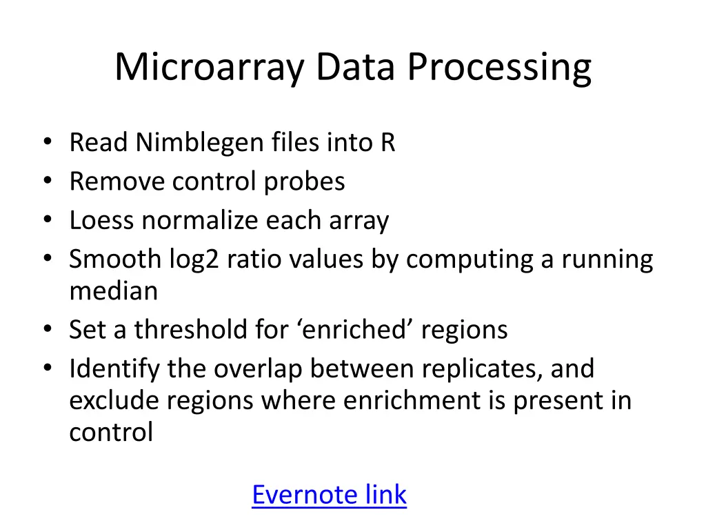 microarray data processing