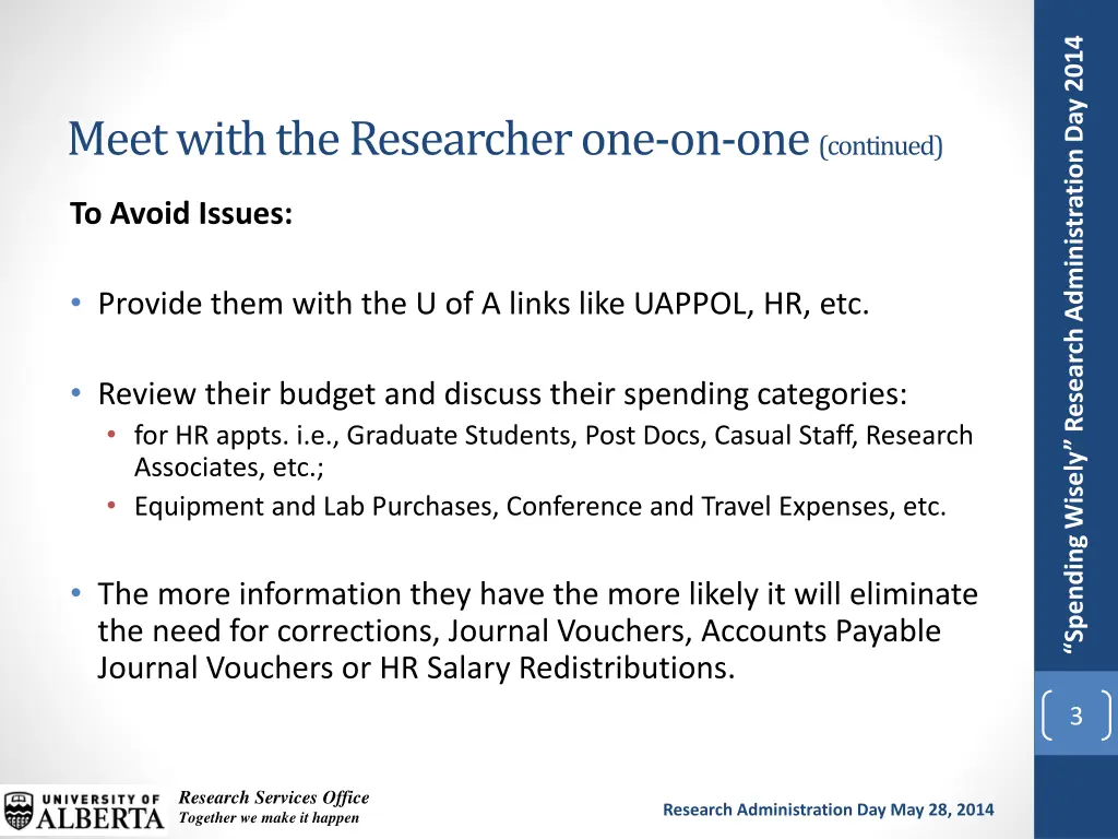 spending wisely research administration day 2014 2