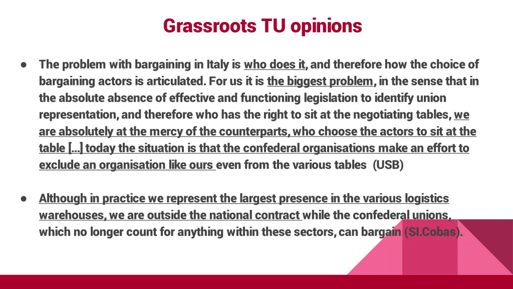 grassroots tu opinions