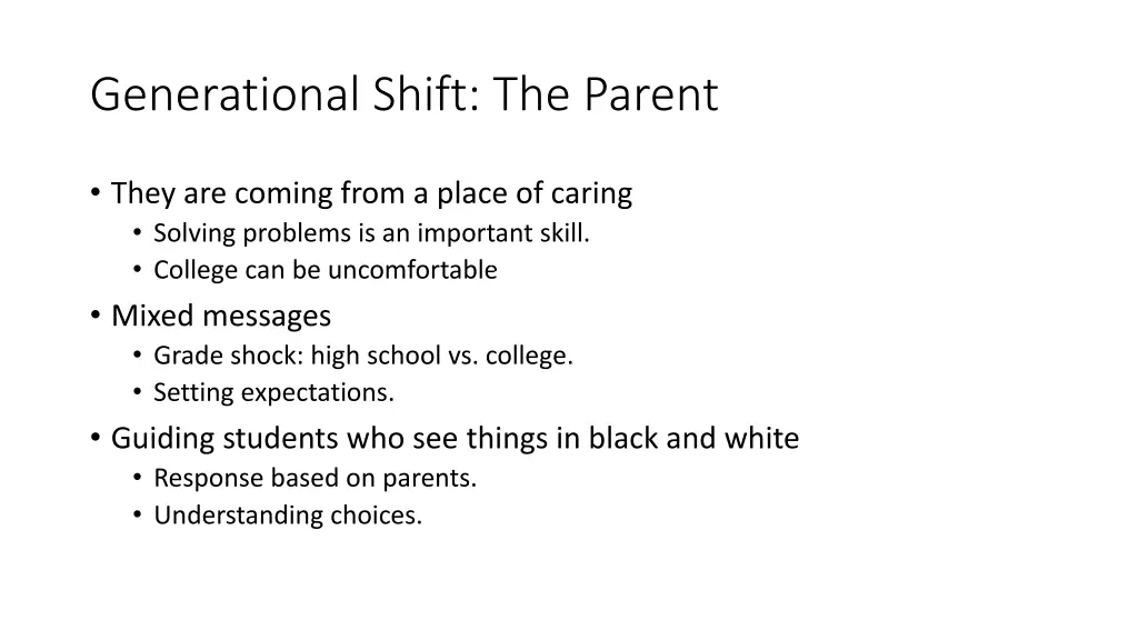 generational shift the parent