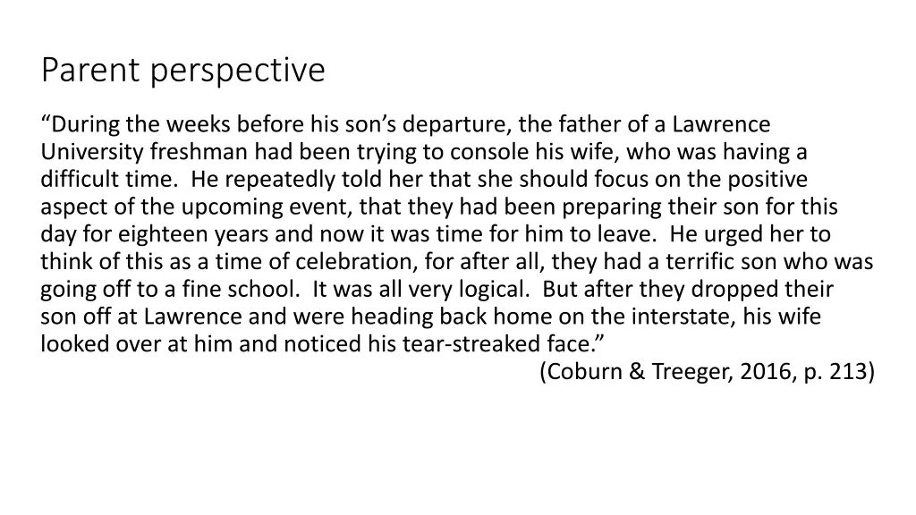 parent perspective