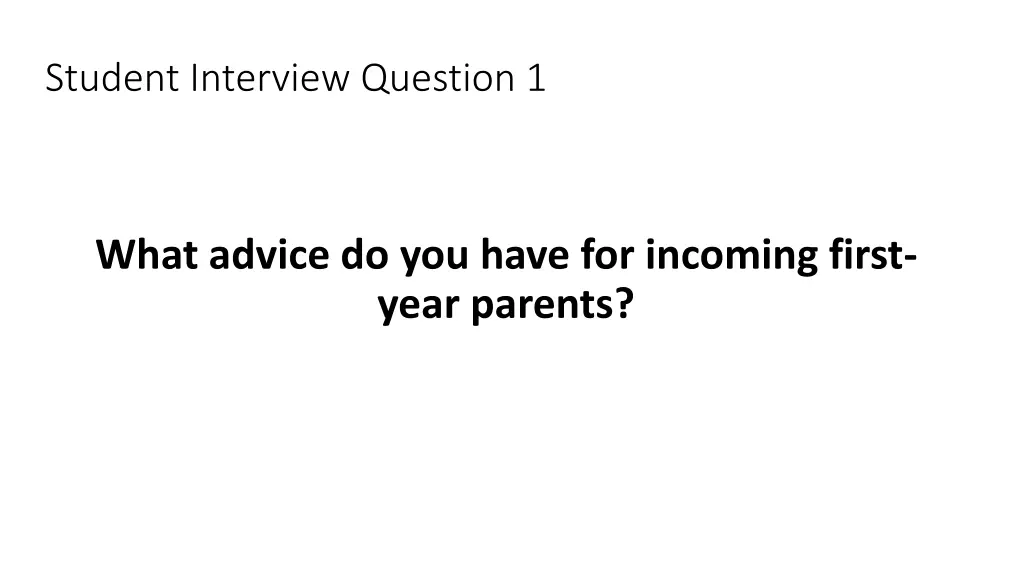 student interview question 1