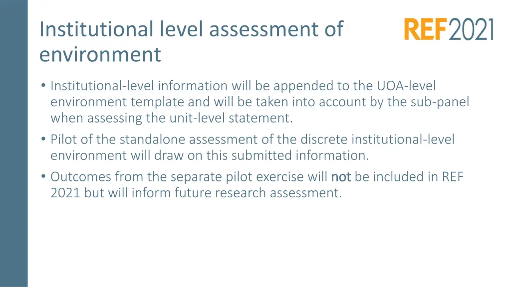 institutional level assessment of environment